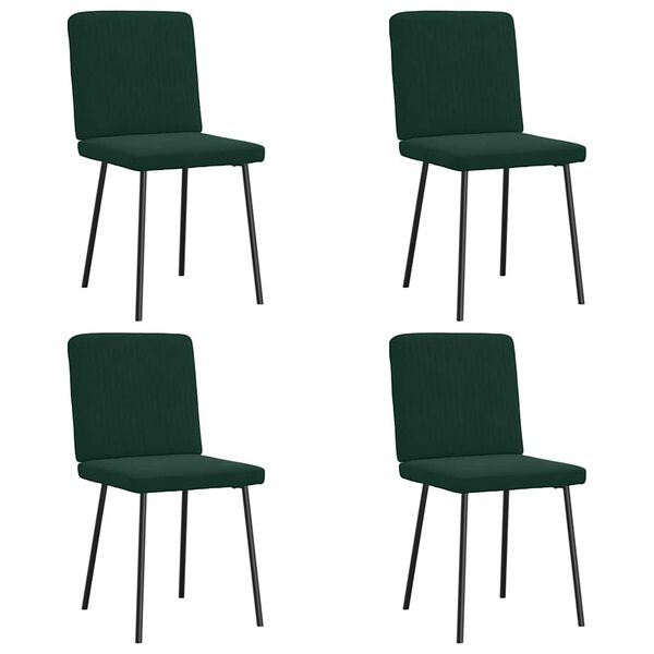 vidaXL Cadeiras de jantar 4 pcs veludo verde-escuro