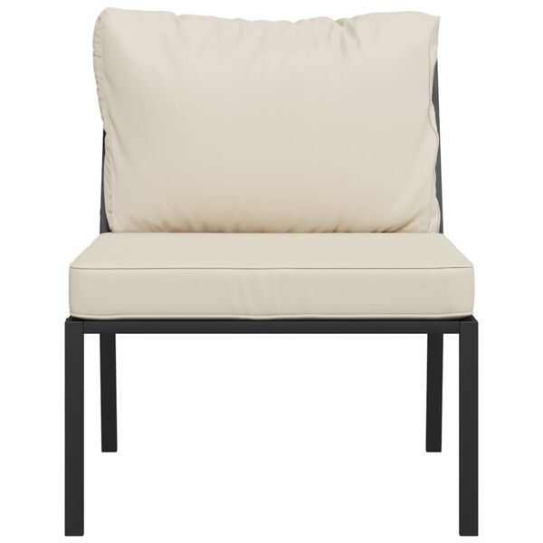 vidaXL Cadeiras de jardim c/ almofadões cor areia 2 pcs 60x74x79cm aço