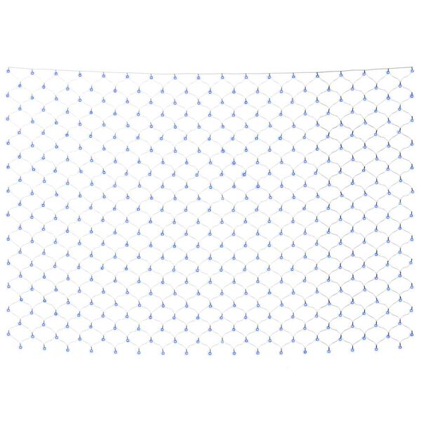 vidaXL Rede luzes de natal 3x3 m 306 luzes LED int/ext azul