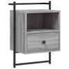 vidaXL Mesa cabeceira parede 40x30x61cm deriv. madeira cinzento sonoma