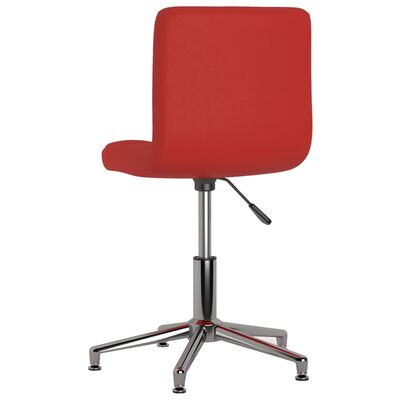 vidaXL Cadeira de escritório giratória couro artificial vermelho tinto