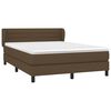 vidaXL Cama com molas/colch&atilde;o 140x190 cm tecido castanho-escuro