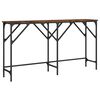 vidaXL Mesa consola 140x29x75 cm derivados de madeira carvalho fumado