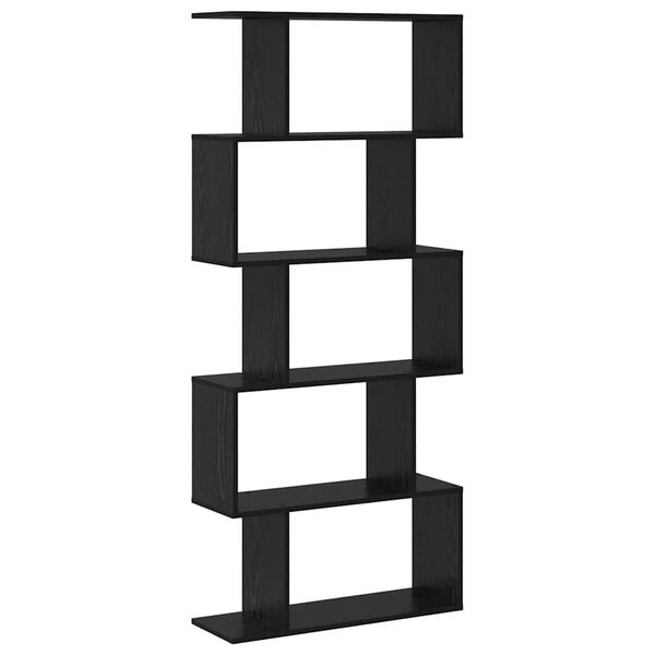 vidaXL Gabinete de Livros Carvalho Preto 70 x 24 x 161 cm