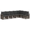 vidaXL Conjunto de Sof&aacute; de Jardim 7 pcs Cinzento vime PE