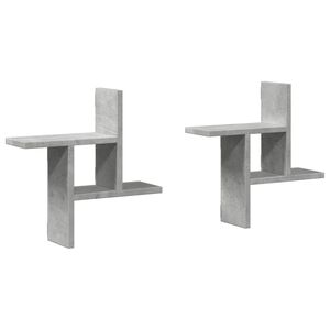 vidaXL Prateleiras de parede 2 pcs derivados de madeira cinza cimento