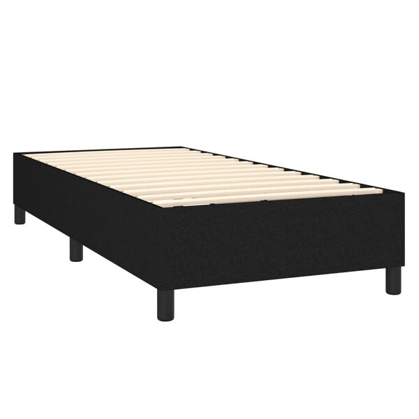 vidaXL Cama com molas/colch&atilde;o 90x190 cm tecido preto