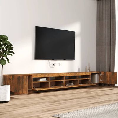 vidaXL Conjunto móveis de TV 3pcs c/ LEDs madeira carvalho fumado