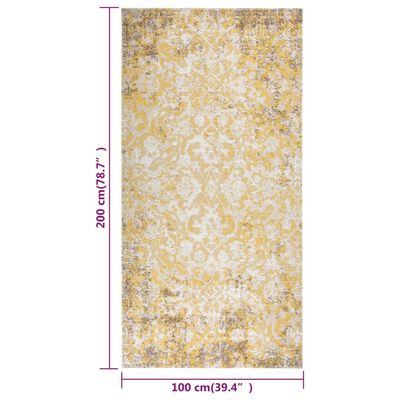 vidaXL Tapete de exterior tecelagem lisa 100x200 cm amarelo