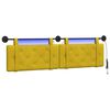 vidaXL Cabeceira suspensa Com luz LED Amarelo Veludo