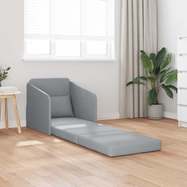 vidaXL Sof&aacute;-Cama Cinzento-claro 65 x 80 x 83 cm tecido