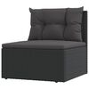 vidaXL 8 pcs conjunto lounge de jardim c/ almofad&otilde;es vime PE preto