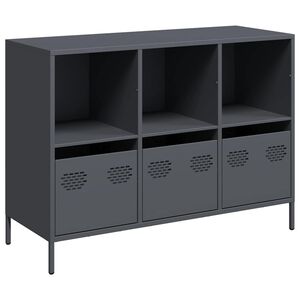 vidaXL Aparador 101,5x39x73,5 cm a&ccedil;o laminado a frio antracite