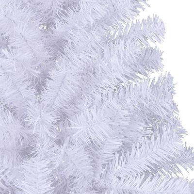 vidaXL Meia árvore de Natal artificial com suporte 240 cm PVC branco