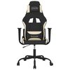 vidaXL Cadeira gaming de massagens tecido preto e creme