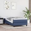 vidaXL Estrutura de cama com molas 90x190 cm tecido azul