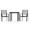 vidaXL 3 pcs conjunto de jantar para jardim preto