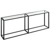 vidaXL Mesa consola transparente 220x35x75,5 cm vidro temperado