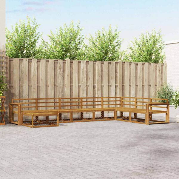 vidaXL Conjunto de Sof&aacute;s para Exterior 8 pcs Natural