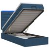 vidaXL Cama Ottoman com Colch&atilde;o e LED Azul 90 x 200 cm Tecido