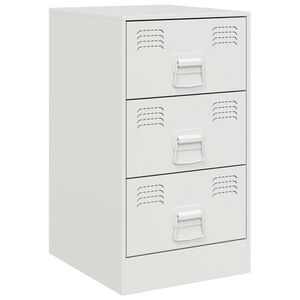 vidaXL Mesa de cabeceira 34,5x39x62 cm aço branco