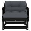 vidaXL Cadeiras de jardim c/ almofad&otilde;es 2 pcs pinho maci&ccedil;o preto