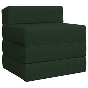 vidaXL Sof&aacute; Cama Dobr&aacute;vel Verde-Escuro 200 x 70 x 15 cm Tecido