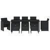 vidaXL Conjunto de Jantar para Jardim 9 pcs Preto vime PE