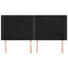 vidaXL Cabeceira de cama c/ abas veludo 163x16x118/128 cm preto