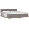 vidaXL Cama Box com almofada Cinzento-acastanhado 200 x 200 cm tecido