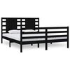 vidaXL Estrutura de cama 200x200 cm pinho maci&ccedil;o preto
