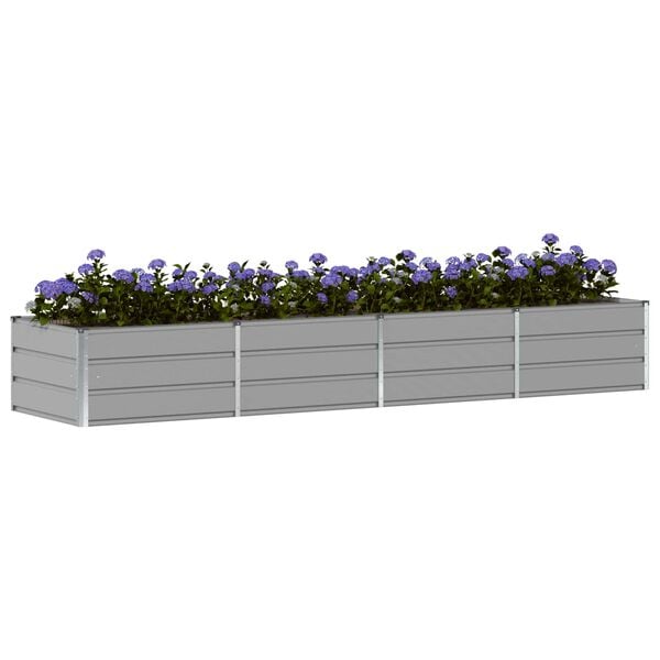 vidaXL Floreira Cinzento-claro 320 x 80 x 45 cm A&ccedil;o