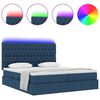 vidaXL Cama com luzes de tira LED Azul 180 x 200 cm tecido