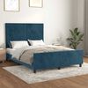vidaXL Estrutura de cama sem colch&atilde;o 140x200 cm veludo azul-escuro