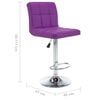 vidaXL Bancos de bar 2 pcs couro artificial roxo
