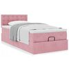 moldura de cama otomana vidaXL com colch&atilde;o rosa 90x190 cm Veludo