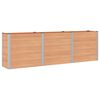 vidaXL Canteiro de jardim elevado Castanho 300 x 50 x 91 cm alu.