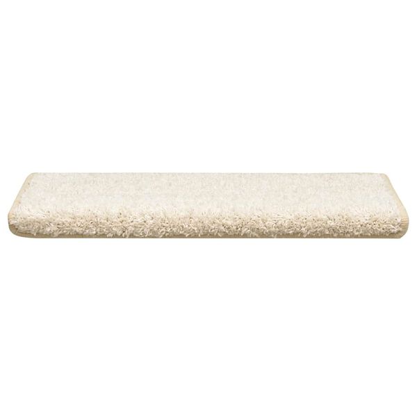 vidaXL Tapetes de escada 30 pe&ccedil;as 65x21x4 cm branco com borda retangular