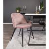 Venture Home Cadeiras de jantar Velvet 2 pcs veludo preto/rosa sujo