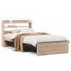 vidaXL Estrutura de cama com cabeceira 90x200 cm pinho maci&ccedil;o