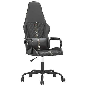 vidaXL Cadeira gaming couro artificial preto e camuflado