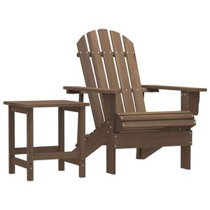 vidaXL Cadeira de jardim Adirondack com mesa madeira de abeto castanho