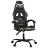 vidaXL Cadeira gaming girat&oacute;ria couro artificial preto e camuflado