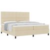 vidaXL Cama Box com cabeceira Creme 200 x 200 cm tecido