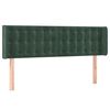 vidaXL Cabeceira cama c/ luzes LED veludo 147x16x78/88 cm verde-escuro