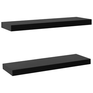 vidaXL Prateleiras de parede suspensas 2 pcs 60x20x3,8 cm preto
