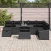 vidaXL Conjunto de Sof&aacute; de Jardim 9 pcs Preto vime PE