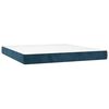 vidaXL Cama box spring c/ colch&atilde;o/LED 160x200 cm veludo azul-escuro
