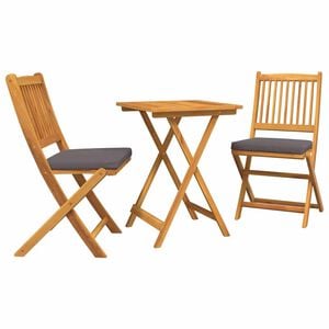 vidaXL Conjunto Bistro de Jardim 3 unid. Castanho