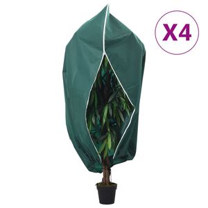 vidaXL Coberturas para plantas com fecho 4 pcs 70 g/m&sup2; 3,93x3,5 m